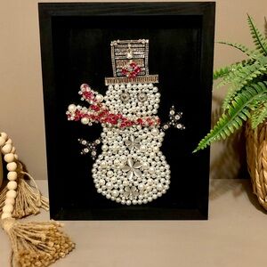 Upcycled Jewelry Art~ Snowman! Make me an offer